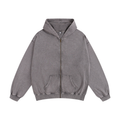 Oversized Heavy Zip Up Hoodie - Washed Finish