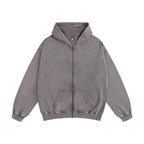Oversized Heavy Zip Up Hoodie - Washed Finish