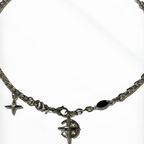 Cuban Figaro Chain Necklace Men - Star Moon Pendant Punk Choker-Tithesource-