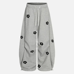 Wide Leg Sweatpants Women Baggy Barrel Flower Print Streetwear