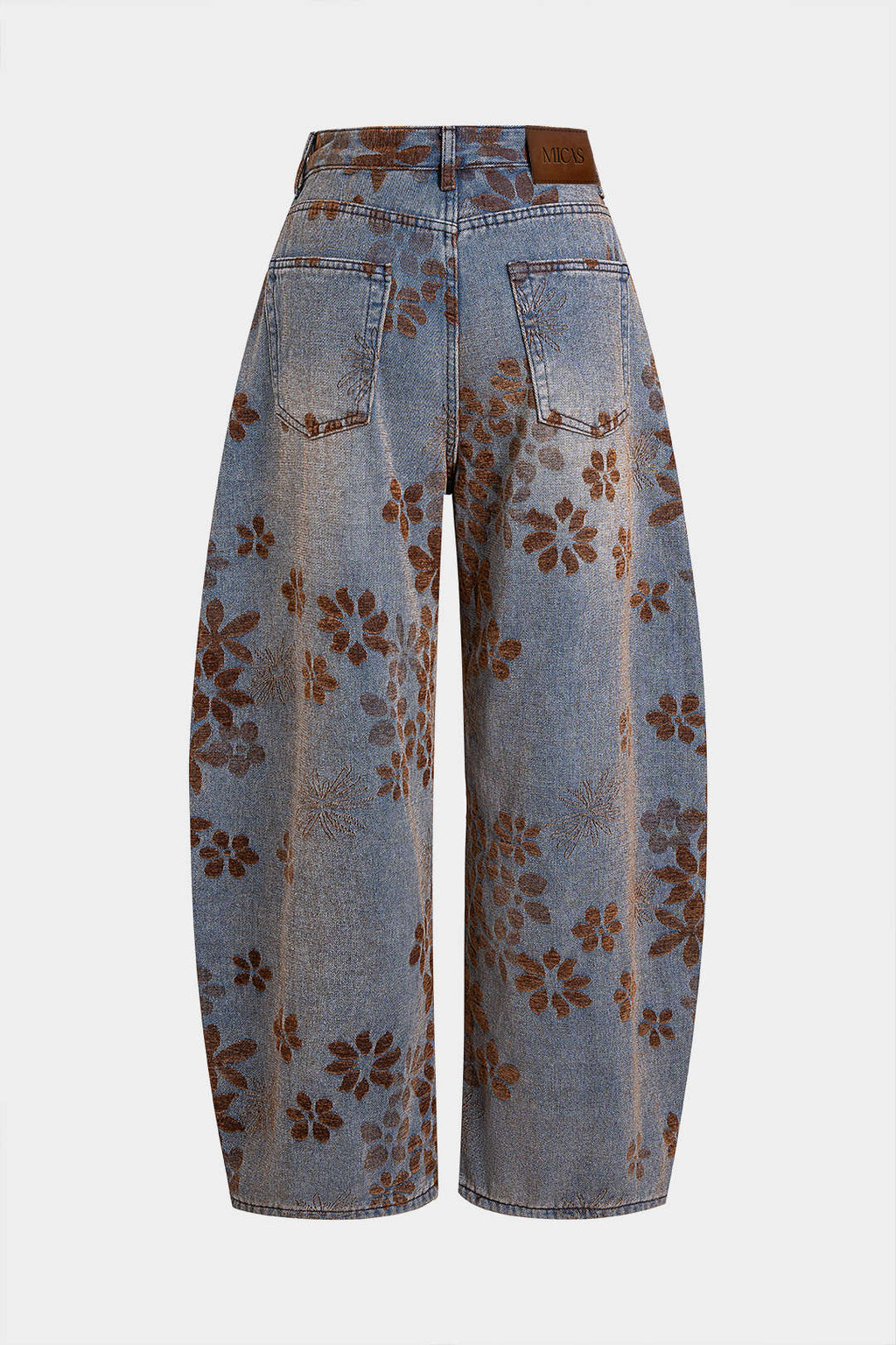 Baggy Jeans Women - Floral Print High Waist Denim-Tithesource-