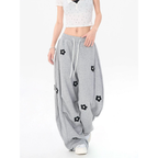 Wide Leg Sweatpants Women Baggy Barrel Flower Print Streetwear