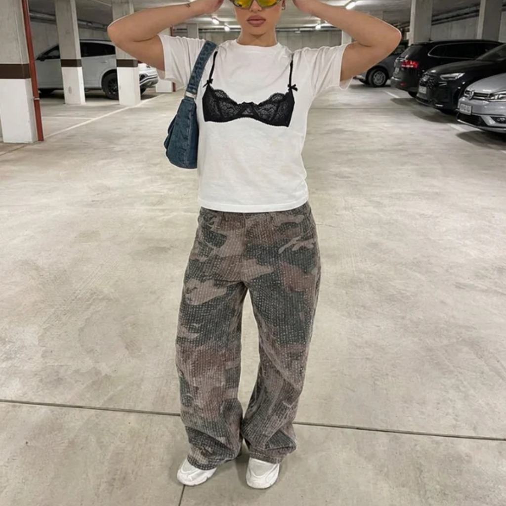 Graphic T Shirt Women - Bra Print-Tithesource-White-S-