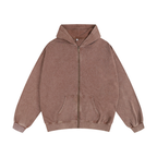 Oversized Heavy Zip Up Hoodie - Washed Finish