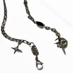 Cuban Figaro Chain Necklace Men - Star Moon Pendant Punk Choker-Tithesource-