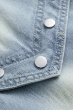 Baggy Denim Jeans Womens - Wide Leg Patchwork Frayed Rivets