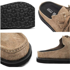 Mule Loafers Suede Slip On Backless Moccasin Beaded Chunky Sole