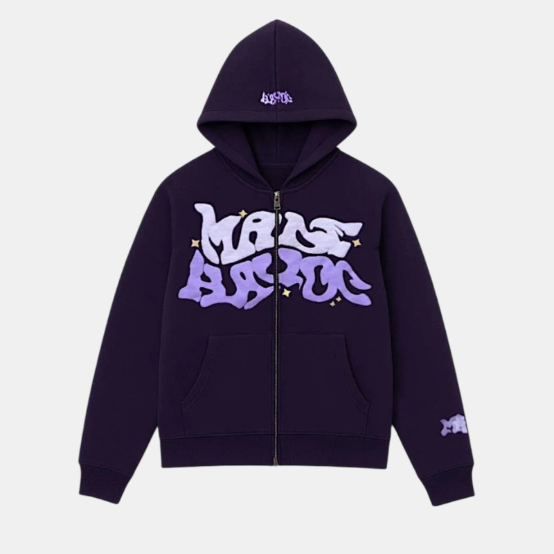 Oversized Zip Up Hoodie Streetwear Y2K-Tithesource-Purple-S-