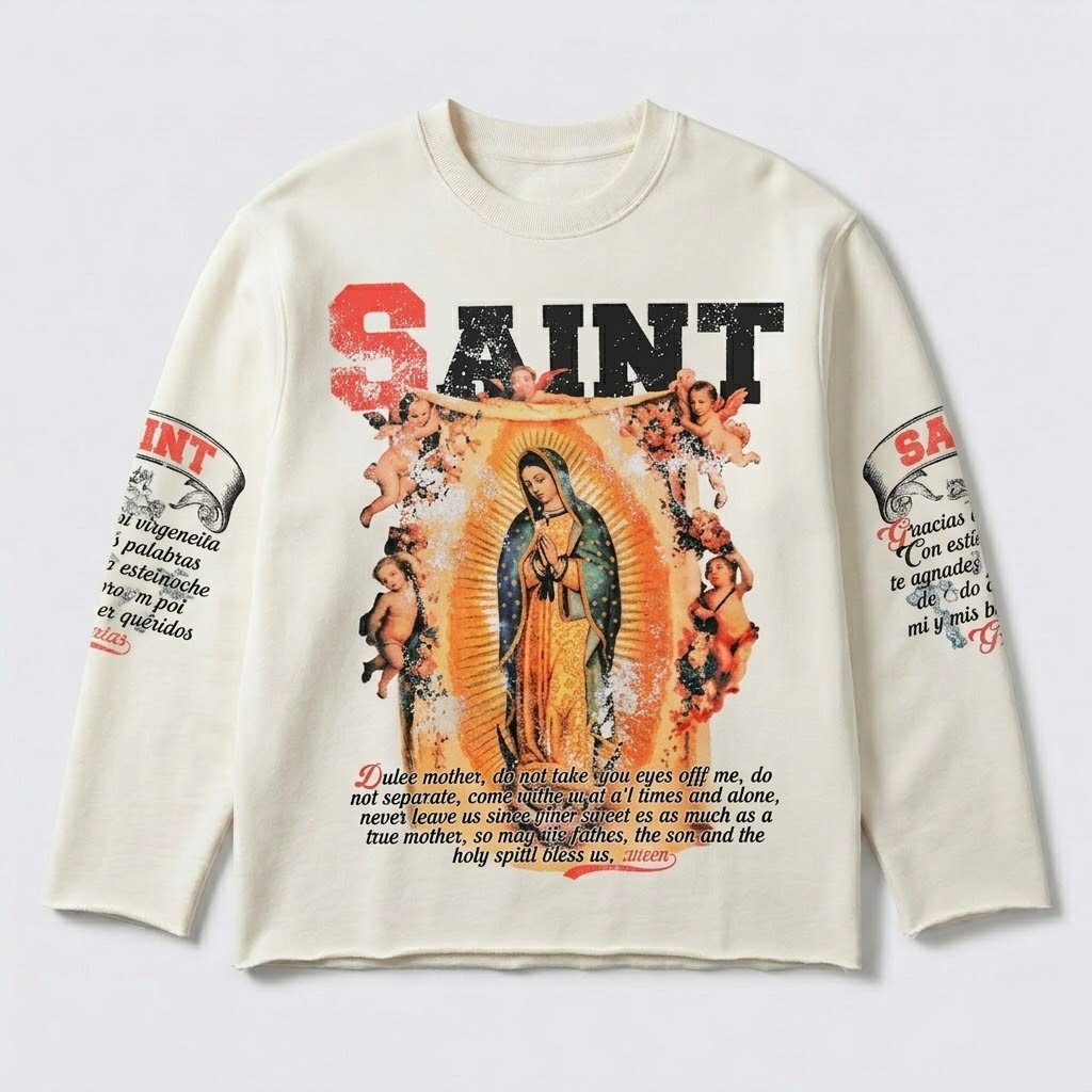 Saint Michael Longsleeve T-Shirt | Oversized Streetwear-Tithesource-