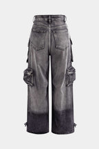 Cargo Jeans Women - Wide Leg Multi Pocket