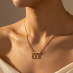 777 Angel Number Necklace for Women | Gold Cubic Zirconia Stainless Steel