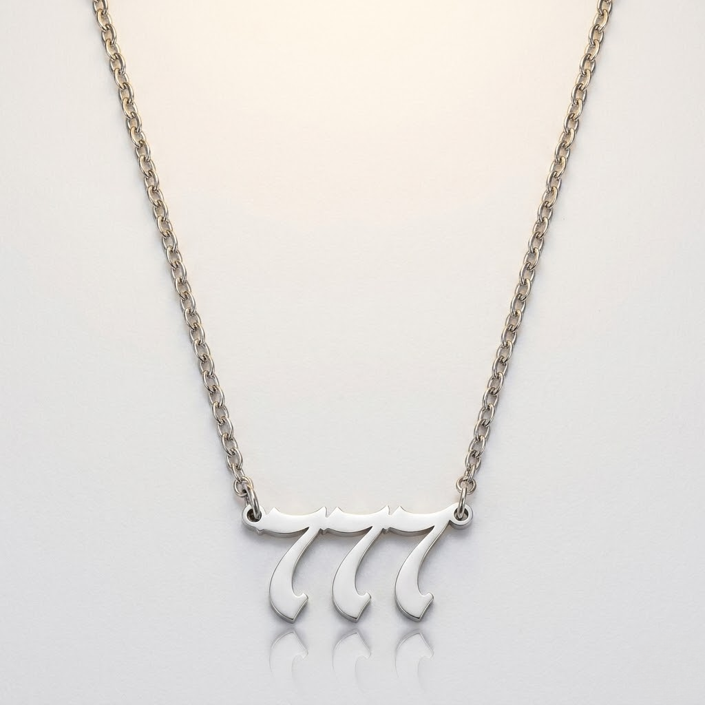 777 Angel Number Pendant Necklace for Women | Gold Stainless Steel