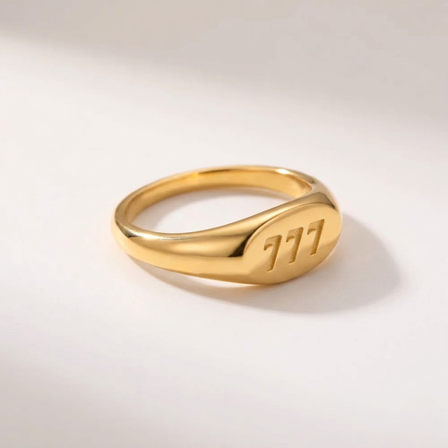 777 God's Number Ring | Gold Plated Stainless Steel
