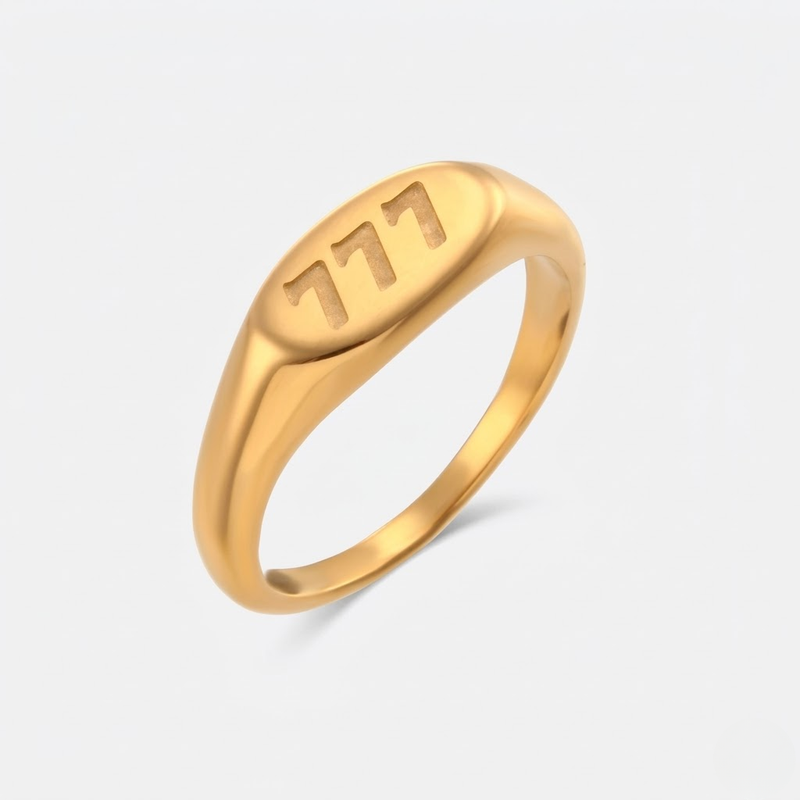 777 God's Number Ring | Gold Plated Stainless Steel
