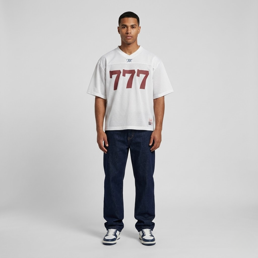 777 Men's Oversized Mesh T-Shirt Streetwear Jersey