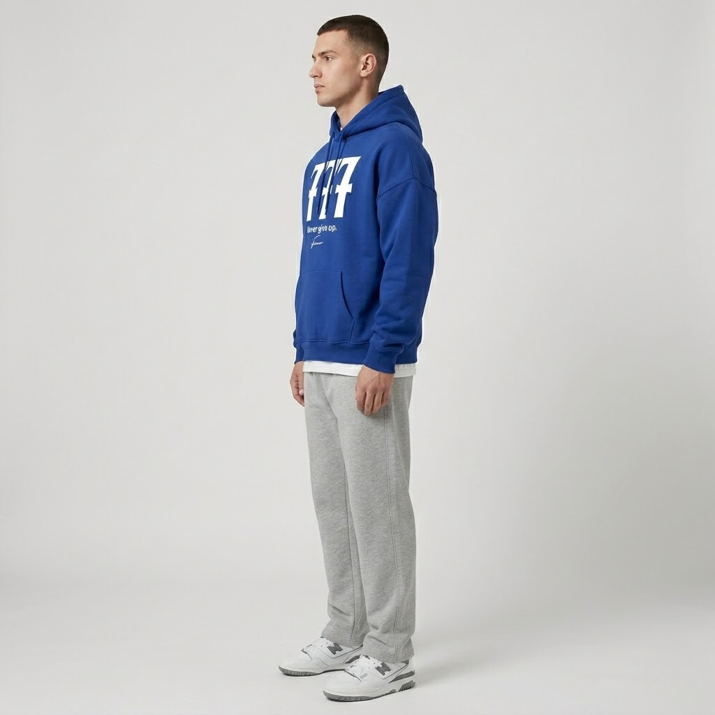 777 Men's Oversized Pullover Hoodie Streetwear