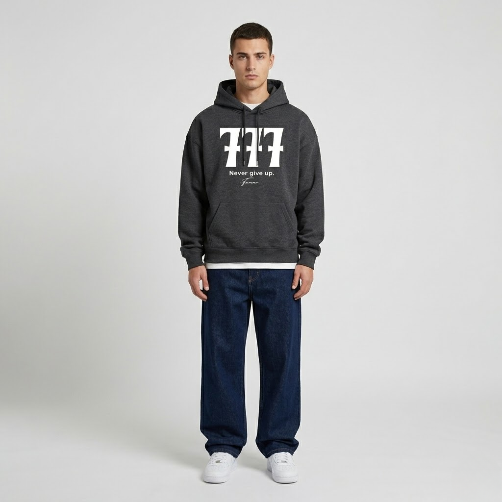 777 Men's Oversized Pullover Hoodie Streetwear