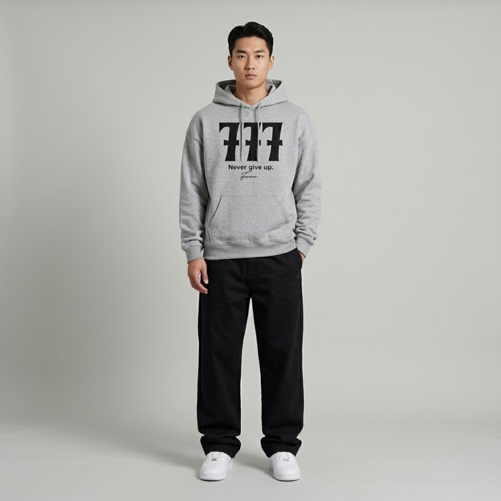 777 Men's Oversized Pullover Hoodie Streetwear