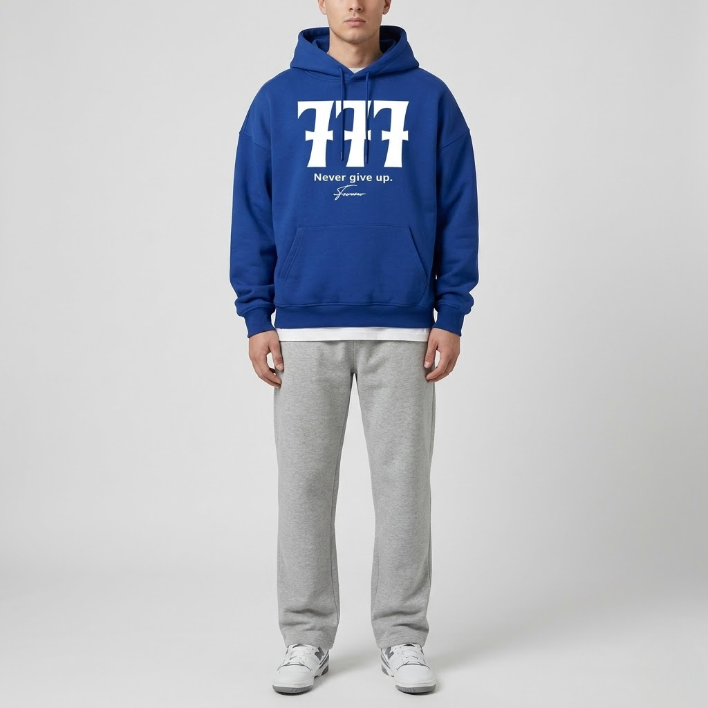 777 Men's Oversized Pullover Hoodie Streetwear