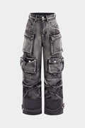 Cargo Jeans Women - Wide Leg Multi Pocket