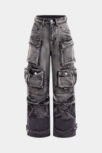 Cargo Jeans Women - Wide Leg Multi Pocket