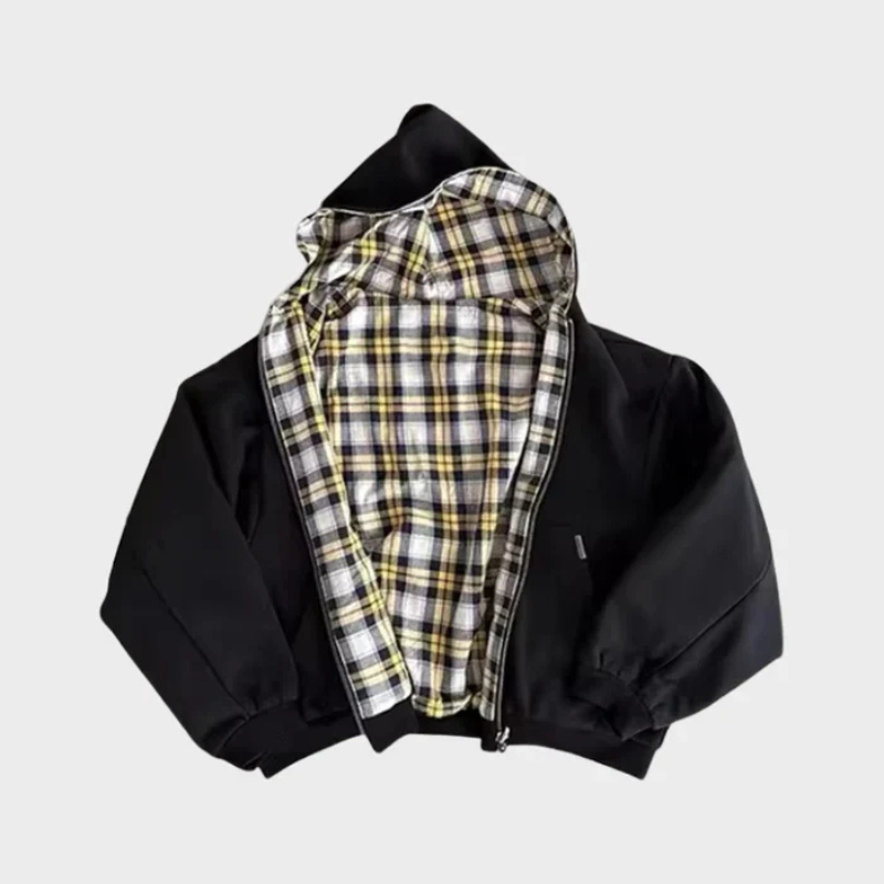 Oversized Zipper Hoodie Reversible Streetwear Y2K