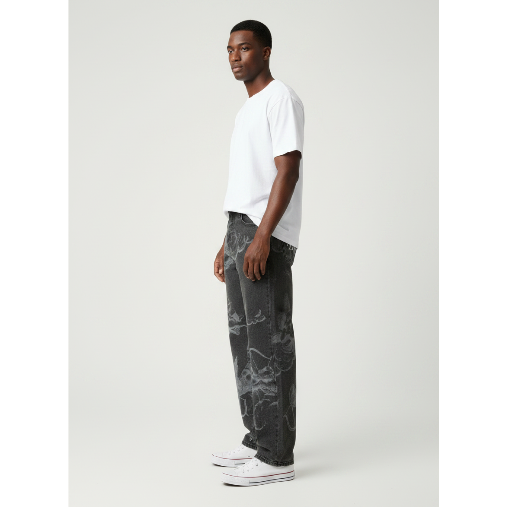 Y2k Angel Baggy Jeans Retro Streetwear Cupids Arrow-Tithesource-