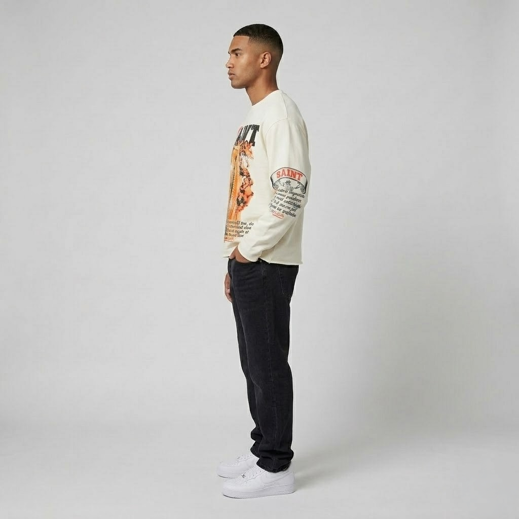 Saint Michael Longsleeve T-Shirt | Oversized Streetwear-Tithesource-