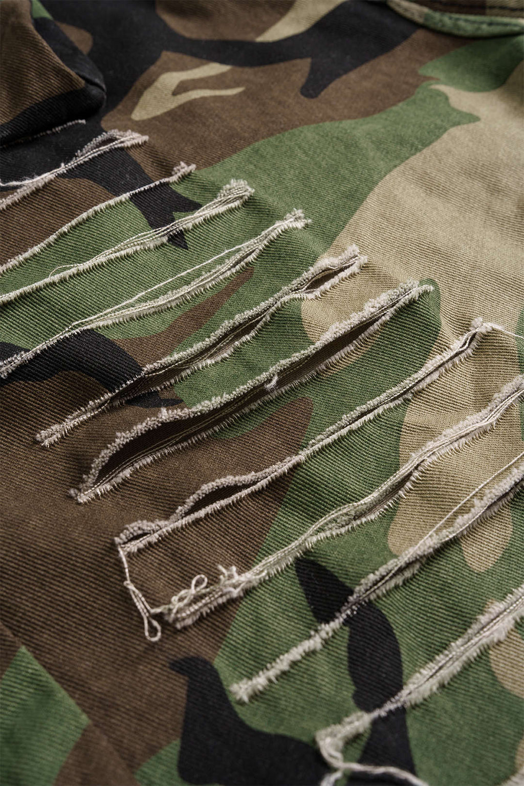 Camo Cargo Shorts Women - Destroyed Camouflage Y2K Shorts-Tithesource-