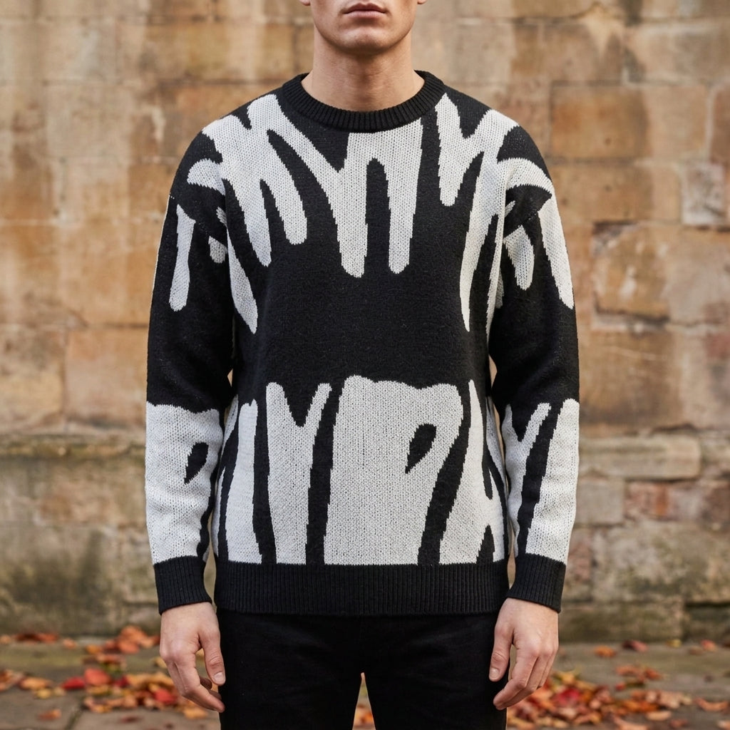 Abstract Knit Sweater - Comfort fit