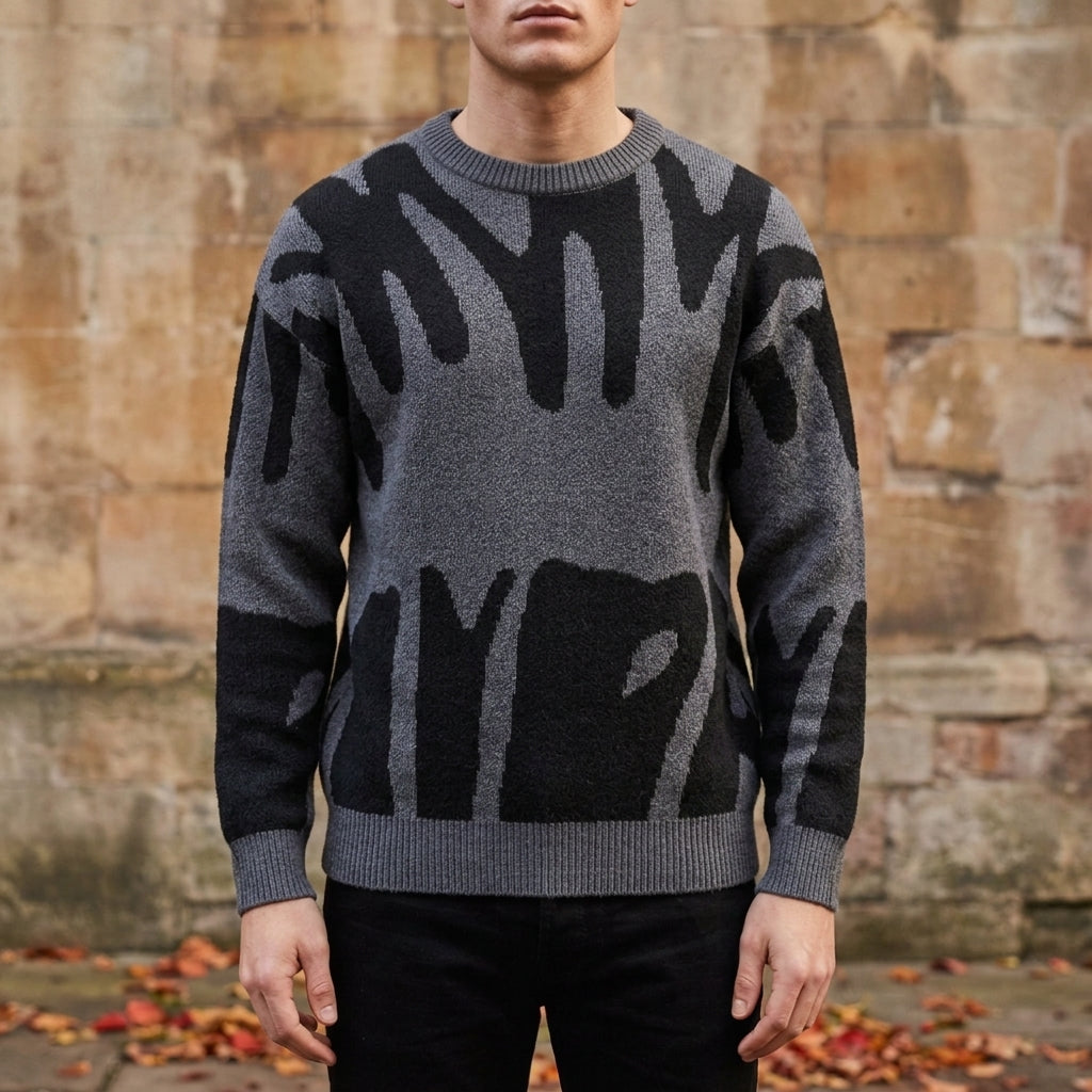 Abstract Knit Sweater - Comfort fit