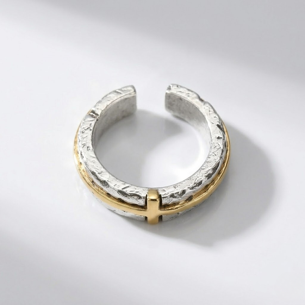 Adjustable Cross Ring Gold and Silver | Eternal Faith