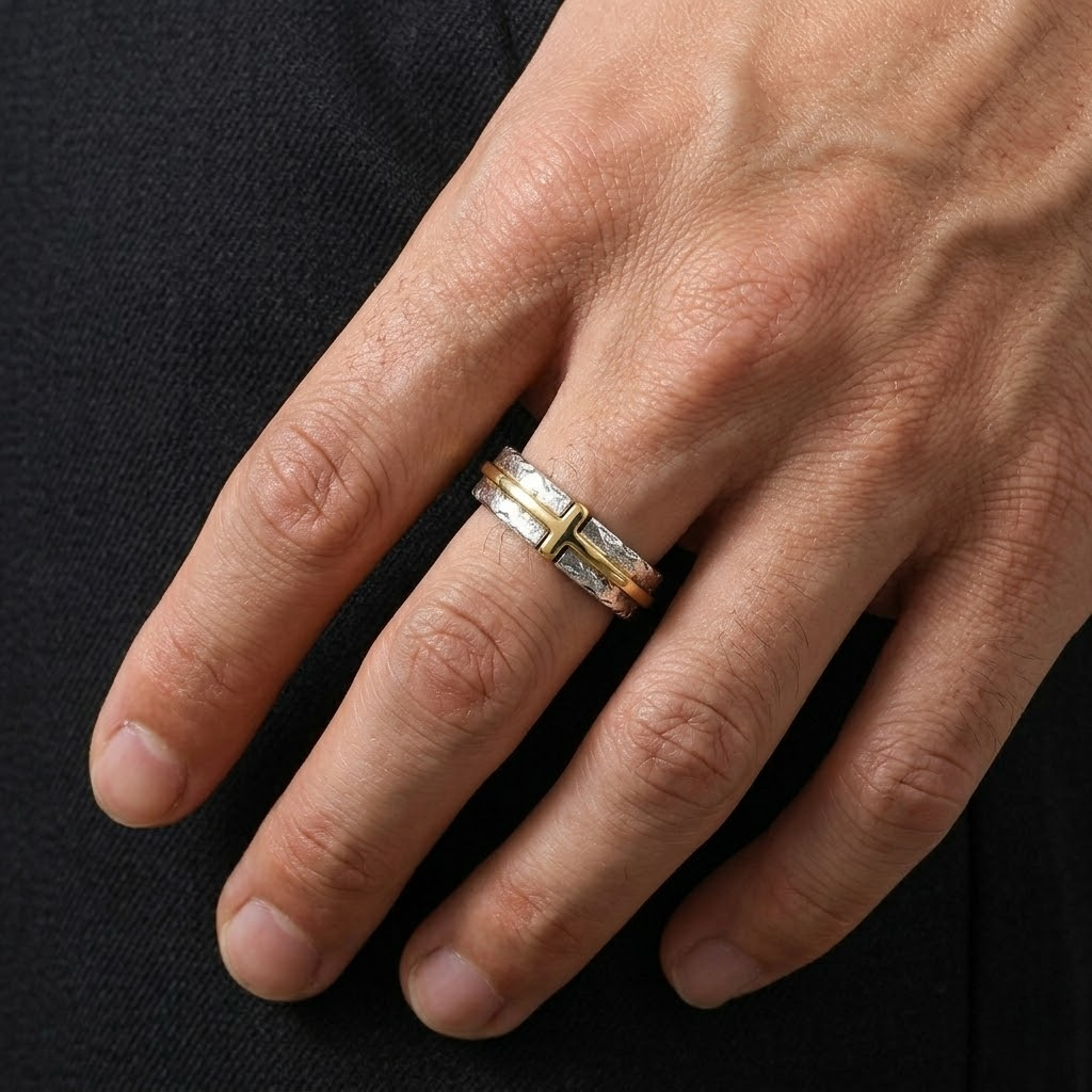 Adjustable Cross Ring Gold and Silver | Eternal Faith