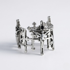 Adjustable Jesus Cross Retro Silver Metal Ring