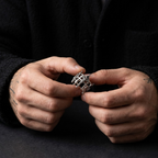 Adjustable Jesus Cross Retro Silver Metal Ring