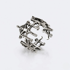 Adjustable Jesus Cross Retro Silver Metal Ring