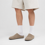 Clogs for Men Suede Mules - Amsterdam Cork Footbed