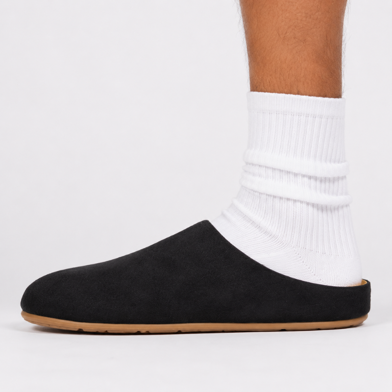 Clogs for Men Suede Mules - Amsterdam Cork Footbed