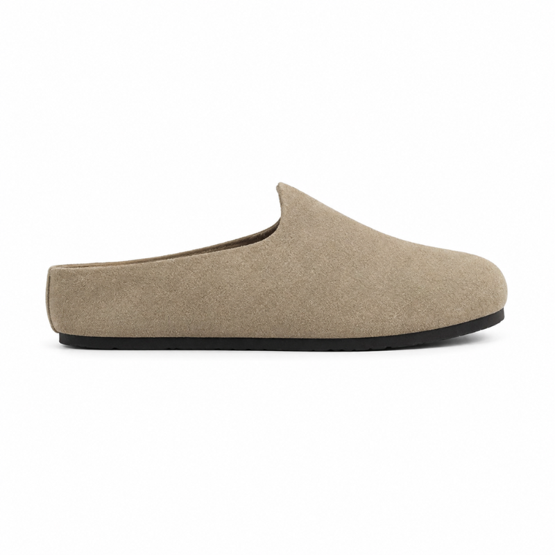 Clogs for Men Suede Mules - Amsterdam Cork Footbed