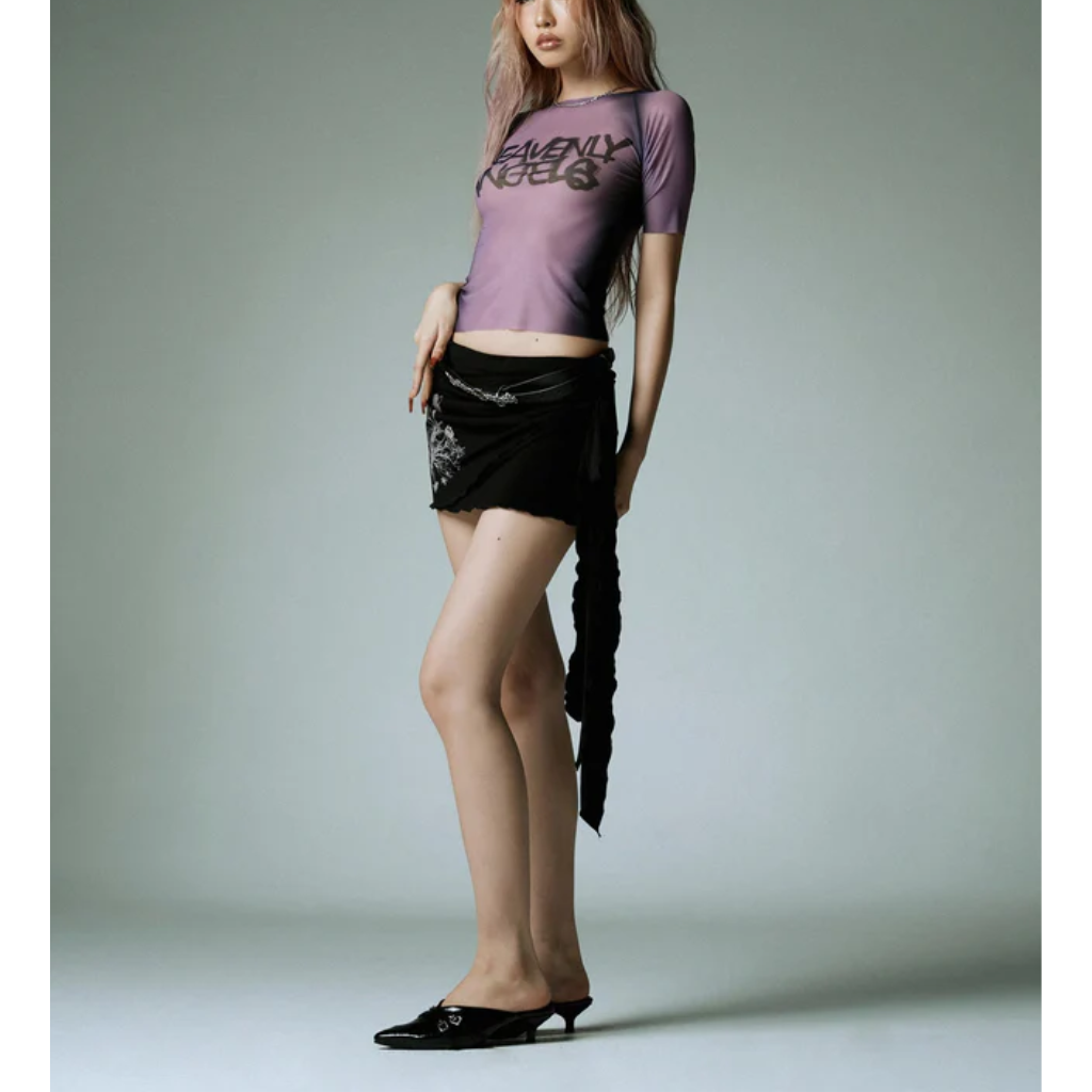 Angel Graphic Crop Top Women - Y2K Cropped Tee-Tithesource-