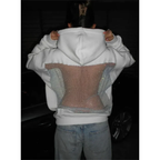 Backless Hoodie Women - Y2K Glitter Open Back