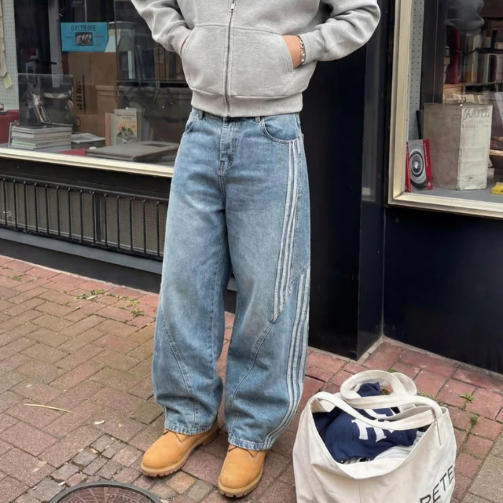 Baggy Jeans Blue - Wide Leg Denim-Tithesource-