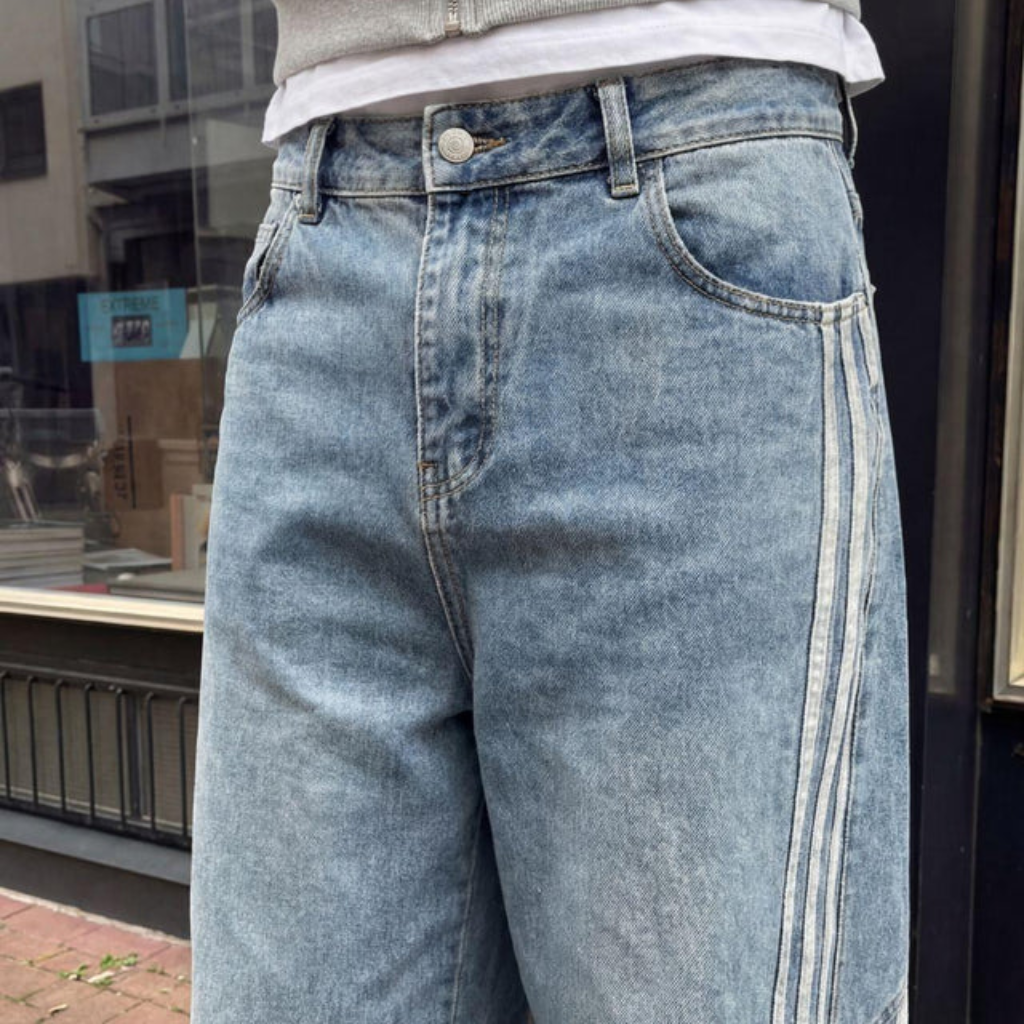 Baggy Jeans Blue - Wide Leg Denim-Tithesource-