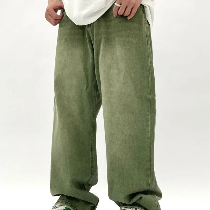 Baggy Jeans Men Green - Oversized Streetwear Denim