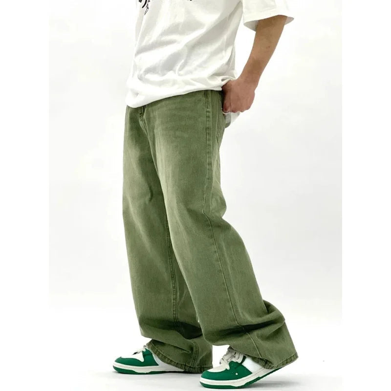 Baggy Jeans Men Green - Oversized Streetwear Denim