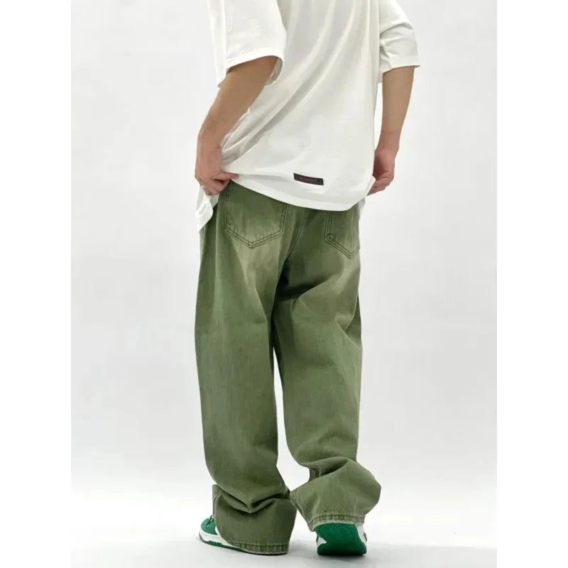 Baggy Jeans Men Green - Oversized Streetwear Denim