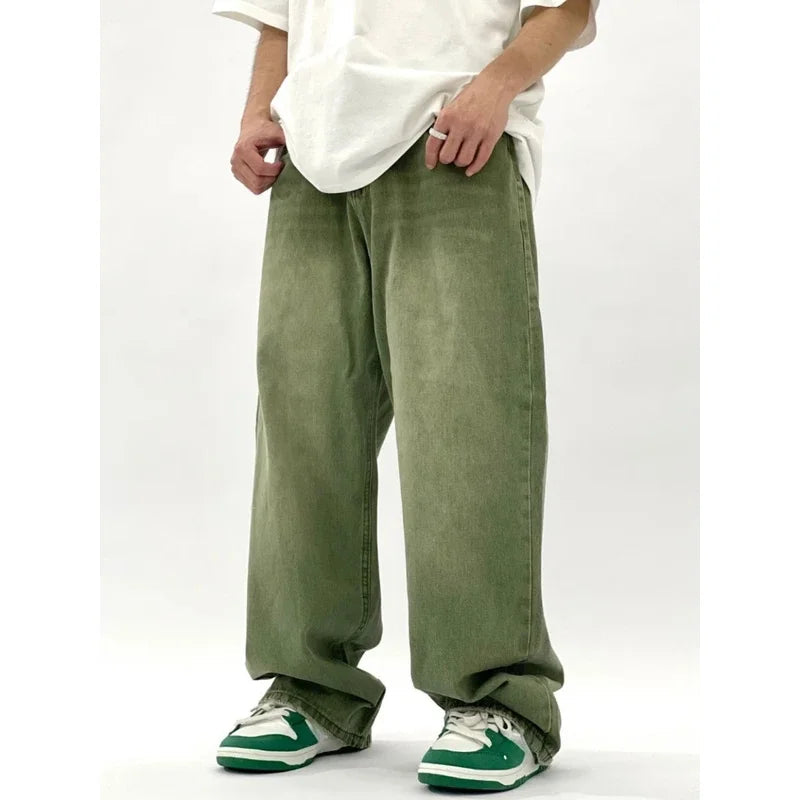 Baggy Jeans Men Green - Oversized Streetwear Denim