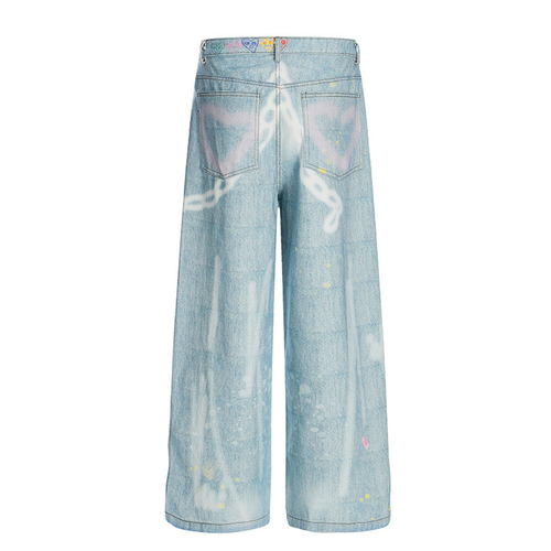 Baggy Jeans Men Wide Leg Print Graffiti Y2K Streetwear