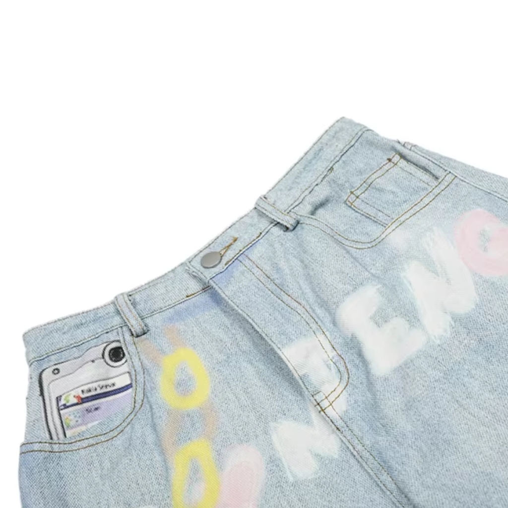 Baggy Jeans Men Wide Leg Print Graffiti Y2K Streetwear