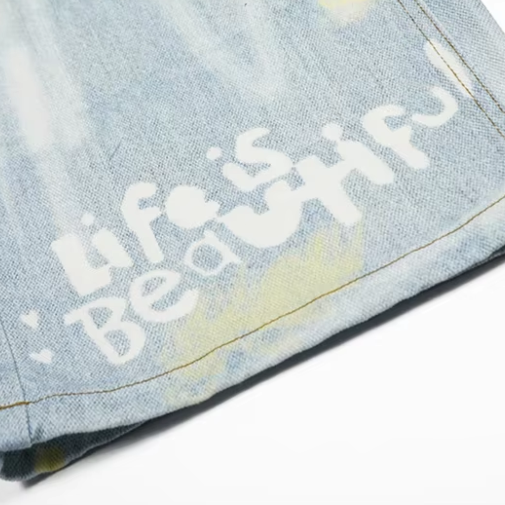 Baggy Jeans Men Wide Leg Print Graffiti Y2K Streetwear